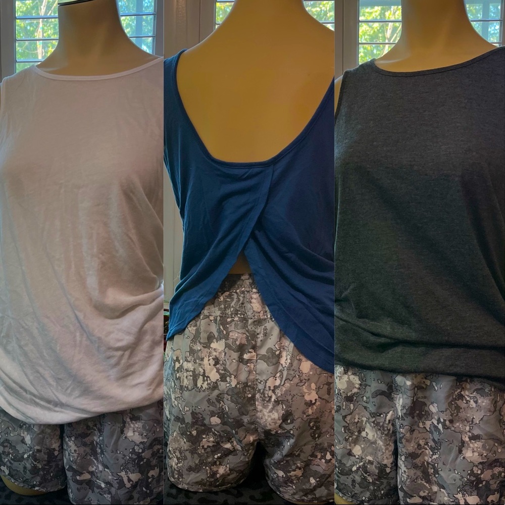 Lot of 3 Old Navy Open-Back Workout Tanks Size MED